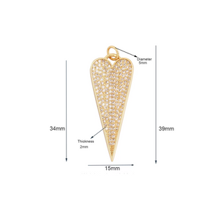 Pointed Pavé Heart Charm