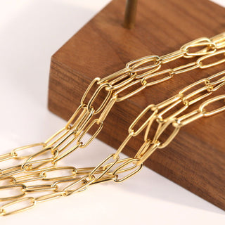 18k Gold Plated Paper Clip Chain -  -