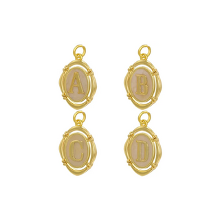 Golden Oval Initial Charm(Set of 26)