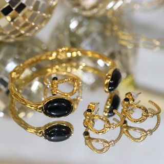 Black Onyx Hoop Earrings~ Deep South Originals