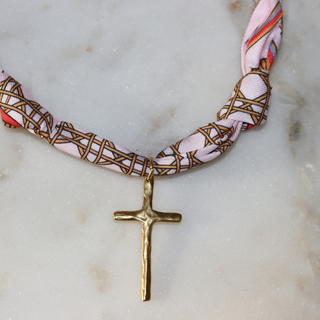 Blush and Belief Scarf Necklace