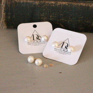 Freshwater Pearl Stud Earrings ~ Deep South Originals