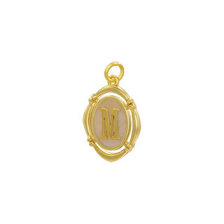 Golden Oval Initial Charm(Set of 26)