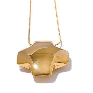 Sculpted Cross Necklace – Gold – Stainless Steel