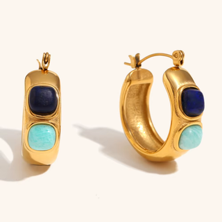 Harbor Stone Hoop Earrings