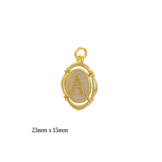 Golden Oval Initial Charm(Set of 26)