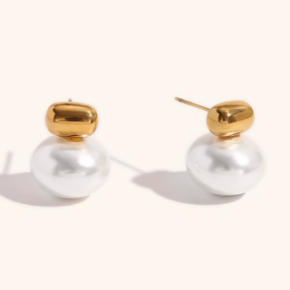 Modern Pearl Stud Earrings