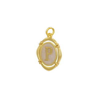 Golden Oval Initial Charm(Set of 26)