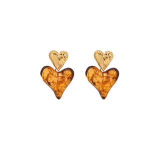 Tortoise Heart Earrings