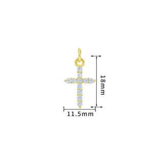 Itsy Pave Cross Charm -  -