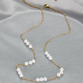 Pearl Cluster Necklace -  -