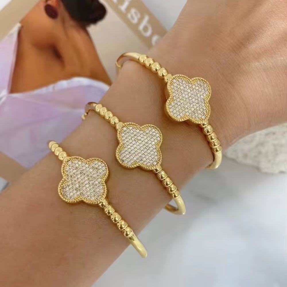 Chloe Pavé Clover Bracelet