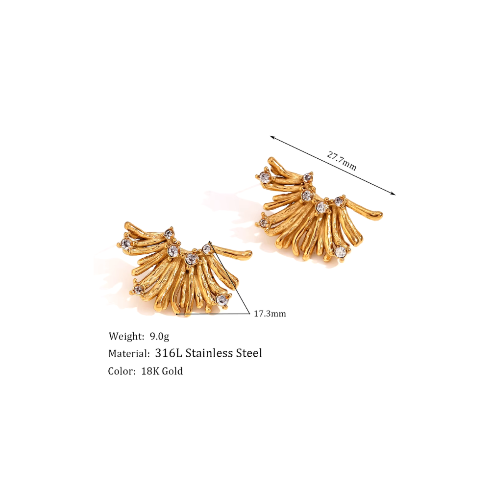 Starburst Earrings~ 18k Gold Plated Stainless Steel