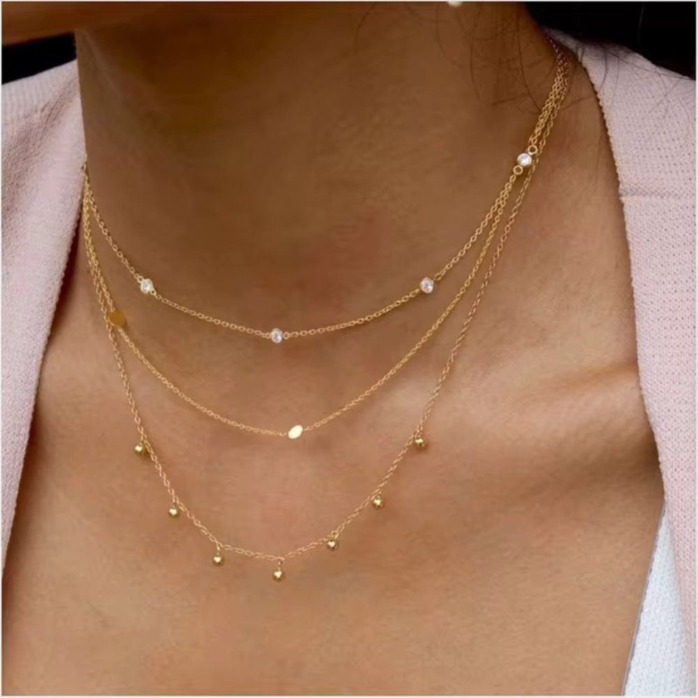 Dewdrop Necklace ~ 18k Gold-Plated Stainless Steel Necklace