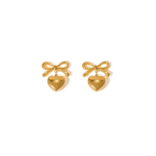 Isabella Bow & Heart Earrings ~ Deep South Originals