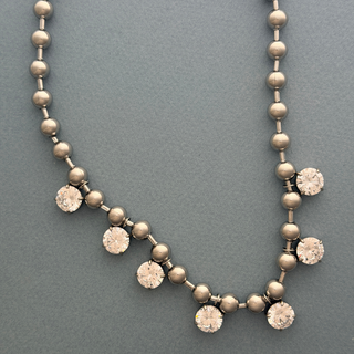 Crystal Drop Beaded Statement Necklace