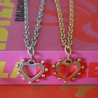 Dotted Heart Link Necklace ~ Deep South Originals