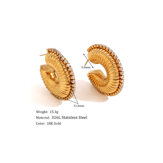 Twisted Elegance Hoops~ 18k Gold Plated Stainless Steel