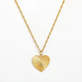 Ribbed Heart Necklace ~ Deep South Originals