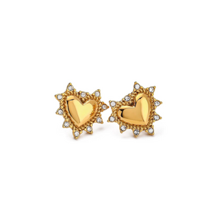 Stella Sunburst Heart Studs ~ Deep South Originals