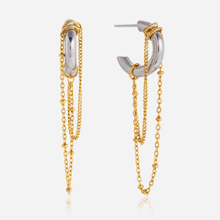 Ainsley Two-Tone Chain Earrings
