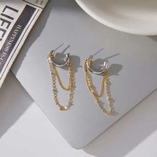 Ainsley Two-Tone Chain Earrings