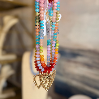 Fiesta Heart Gemstone Necklace