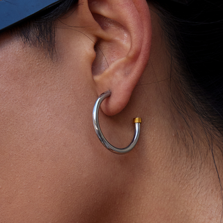 Everyday Two Tone Hoops 18k Gold Non Tarnish