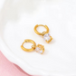 Millie Earrings ~ 18k PVD Gold-Plated Stainless Steel Huggies with CZ Drop