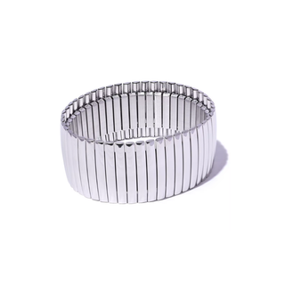 Eleanor Ribbed Cuff Bracelet 18K Gold Non Tarnish