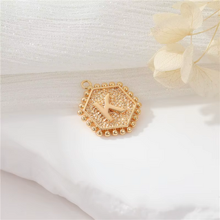 Initial Letter Gold Coin Charms (A-Z) ~ Deep South Originals