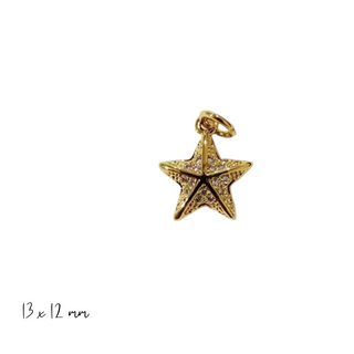 Golden Pave Starfish Charm ~ Deep South Originals