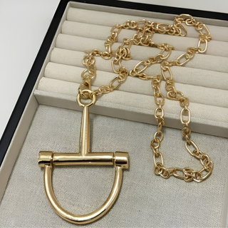 Bit Obsessed Statement Necklace – 18K Gold-Plated Stainless Steel