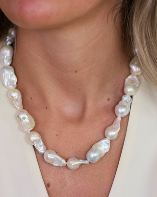 Baroque Pearl Toggle Necklace – Real Freshwater Pearl – Classic Strand