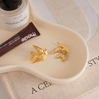Swallow Bird Earrings 18K Gold Non Tarnish Water Resistant