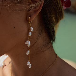 Winslet Pearl Drop Earrings – 18K Gold-Plated Stainless Steel