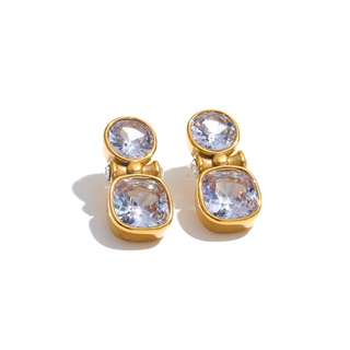 Cambria Double Crystal Earrings