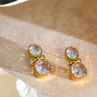 Cambria Double Crystal Earrings