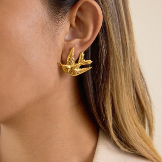 Swallow Bird Earrings 18K Gold Non Tarnish Water Resistant