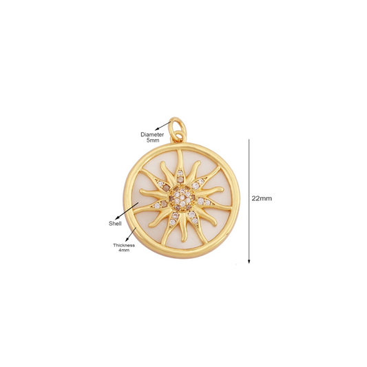 Golden Sunburst Medallion Charm