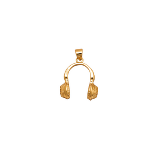 Headphones Charm Pendant – Gold