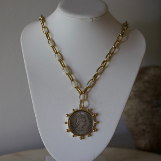 Regal Crown Coin Necklace