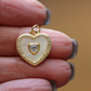 Eternal Love Heart ~ 14k Gold Plated Charm with Mother of Pearl