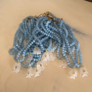 Delphine Fish Necklace – Natural Gemstone & White Quartz Fish Pendant