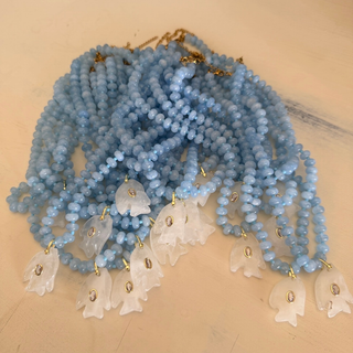 Delphine Fish Necklace – Natural Gemstone & White Quartz Fish Pendant