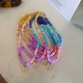 Lila Gemstone Pendant Necklace