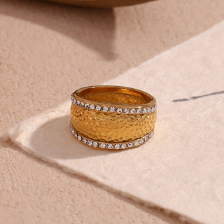 Carlisle Crystal Ring – 18K Gold-Plated Stainless Steel