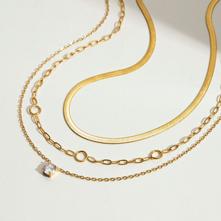 Essential Layered Necklace Set - Stainless Steel