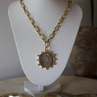 Regal Crown Coin Necklace