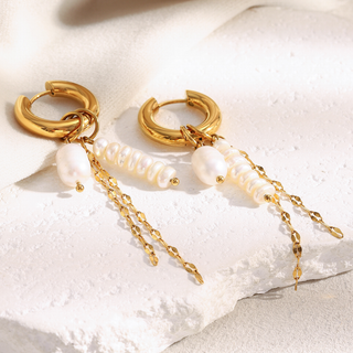 Marina Freshwater Pearl Dangle Hoop Earrings